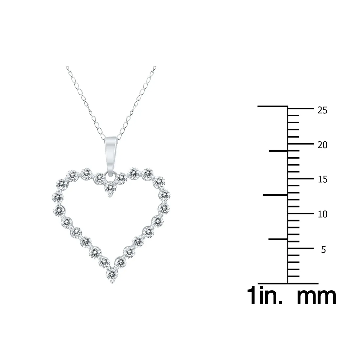 1/2 Ctw Diamond Heart Pendant In 14K White Gold