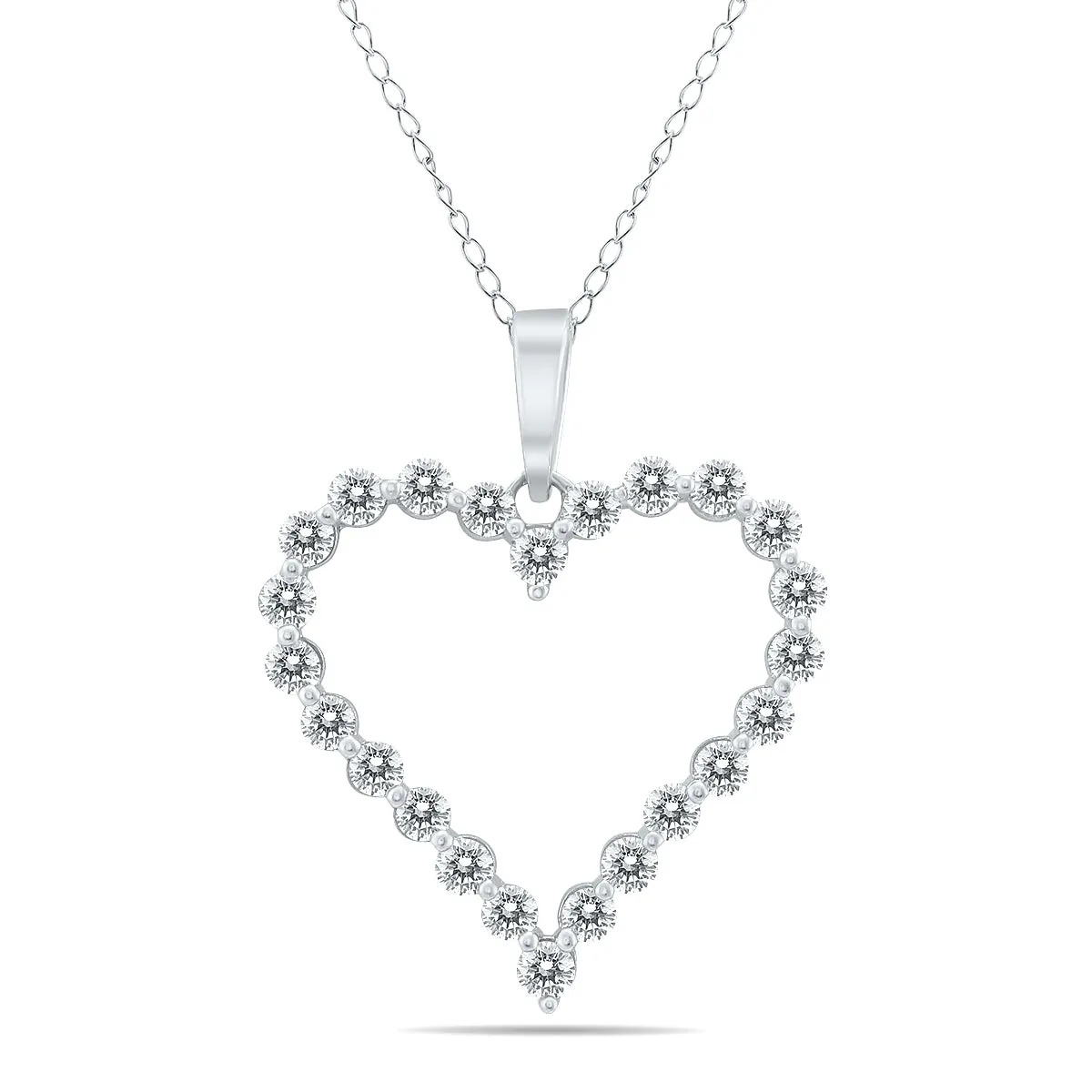 1/2 Ctw Diamond Heart Pendant In 14K White Gold