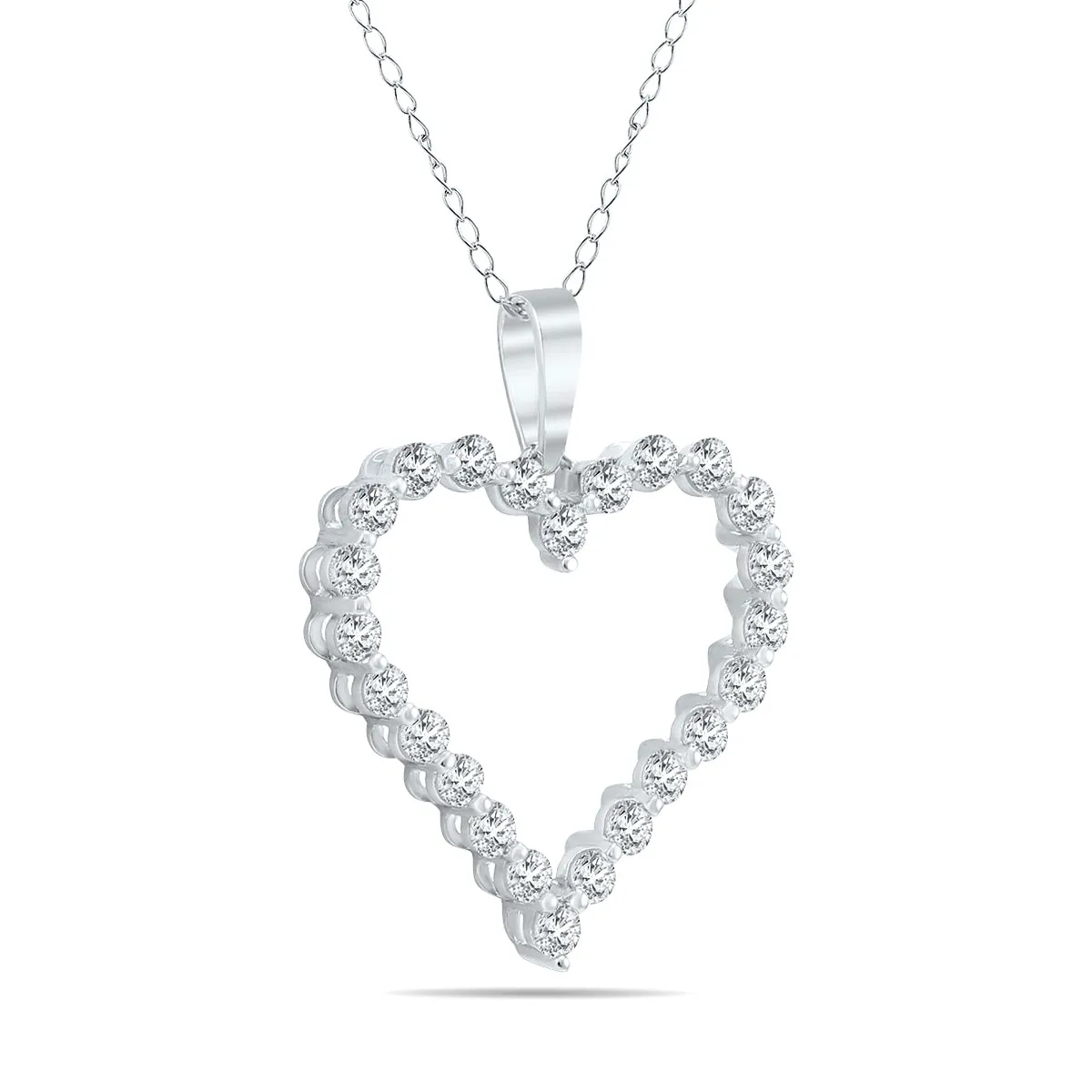 1/2 Ctw Diamond Heart Pendant In 14K White Gold