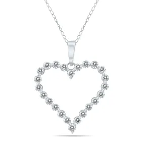 1/2 Ctw Diamond Heart Pendant In 14K White Gold