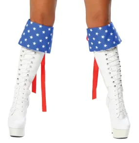 1454B - Red White and Blue Boot Cuffs