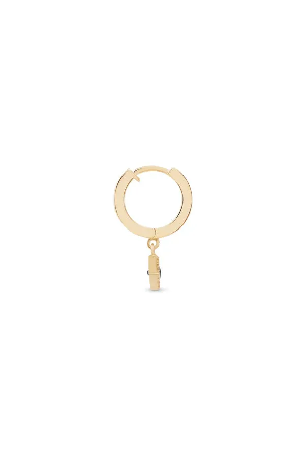 14kt Gold Evil Eye Hoop