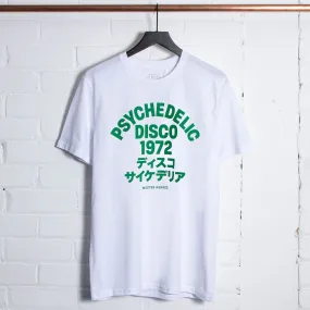 1972 Psychedelic Disco Front Print - Tshirt - White Green