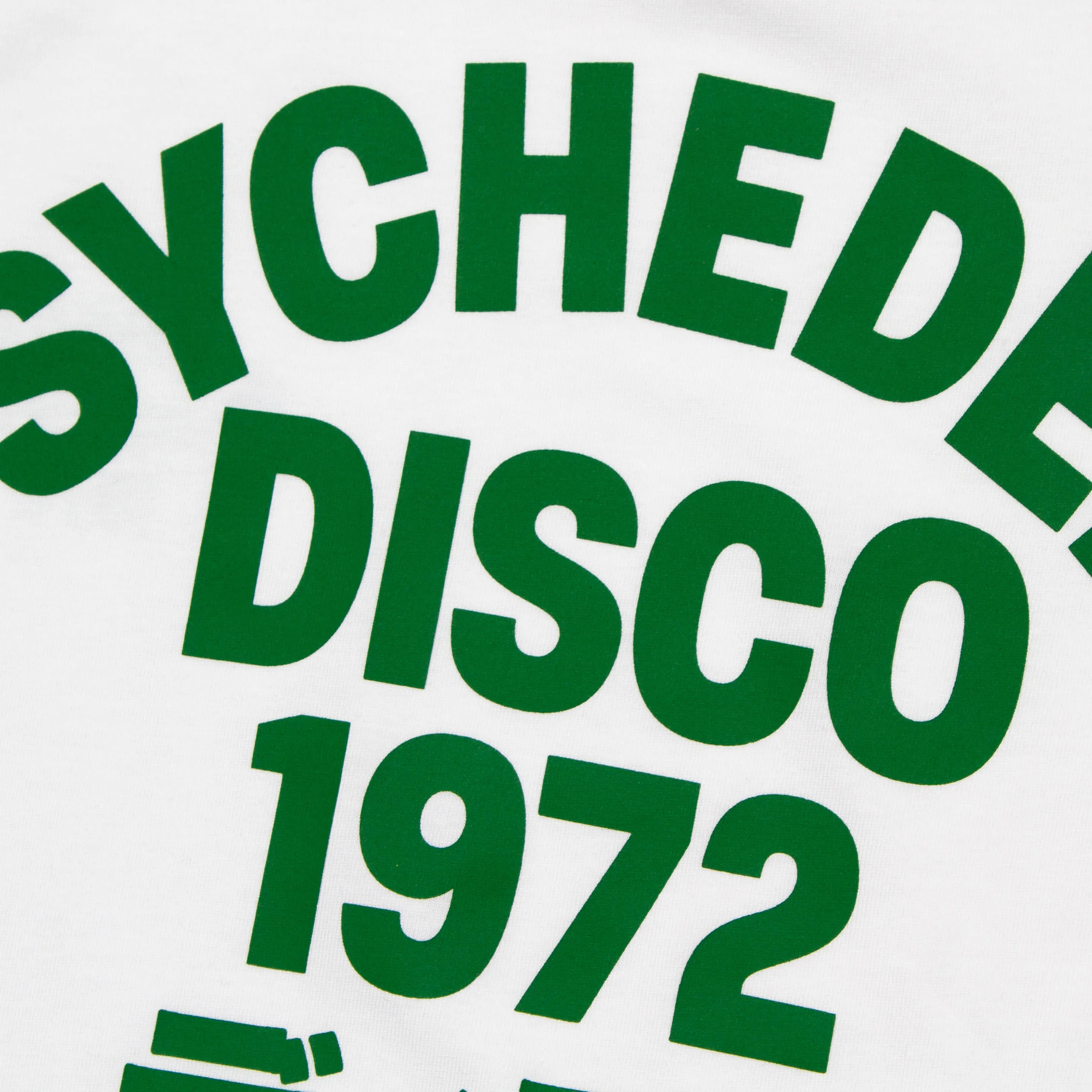 1972 Psychedelic Disco Front Print - Tshirt - White Green