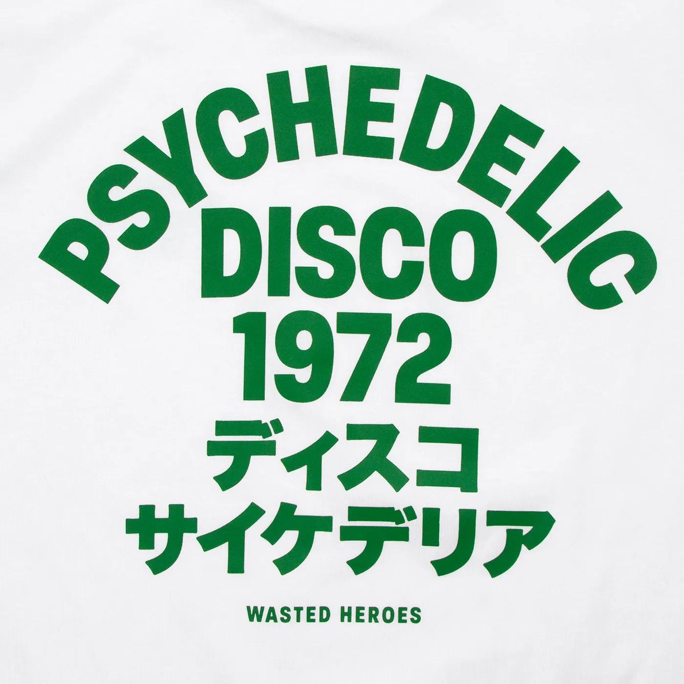 1972 Psychedelic Disco Front Print - Tshirt - White Green