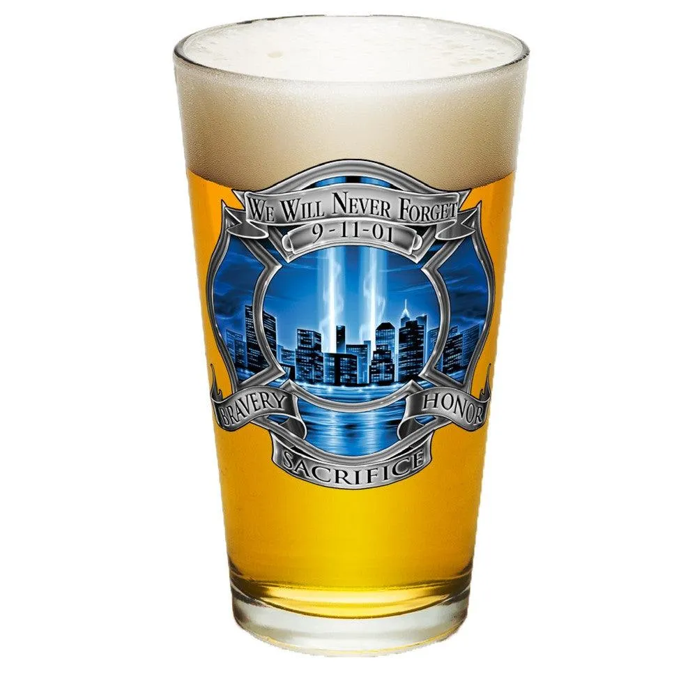 9/11 Firefighter Blue Skies Pint Glasses