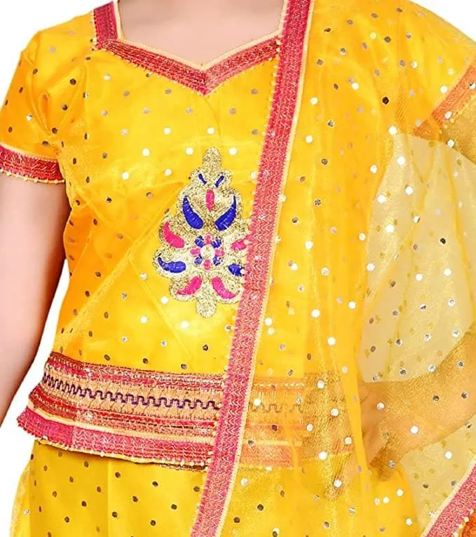 Ahhaaaa Girls Cotton Chania Choli with Dupatta Set