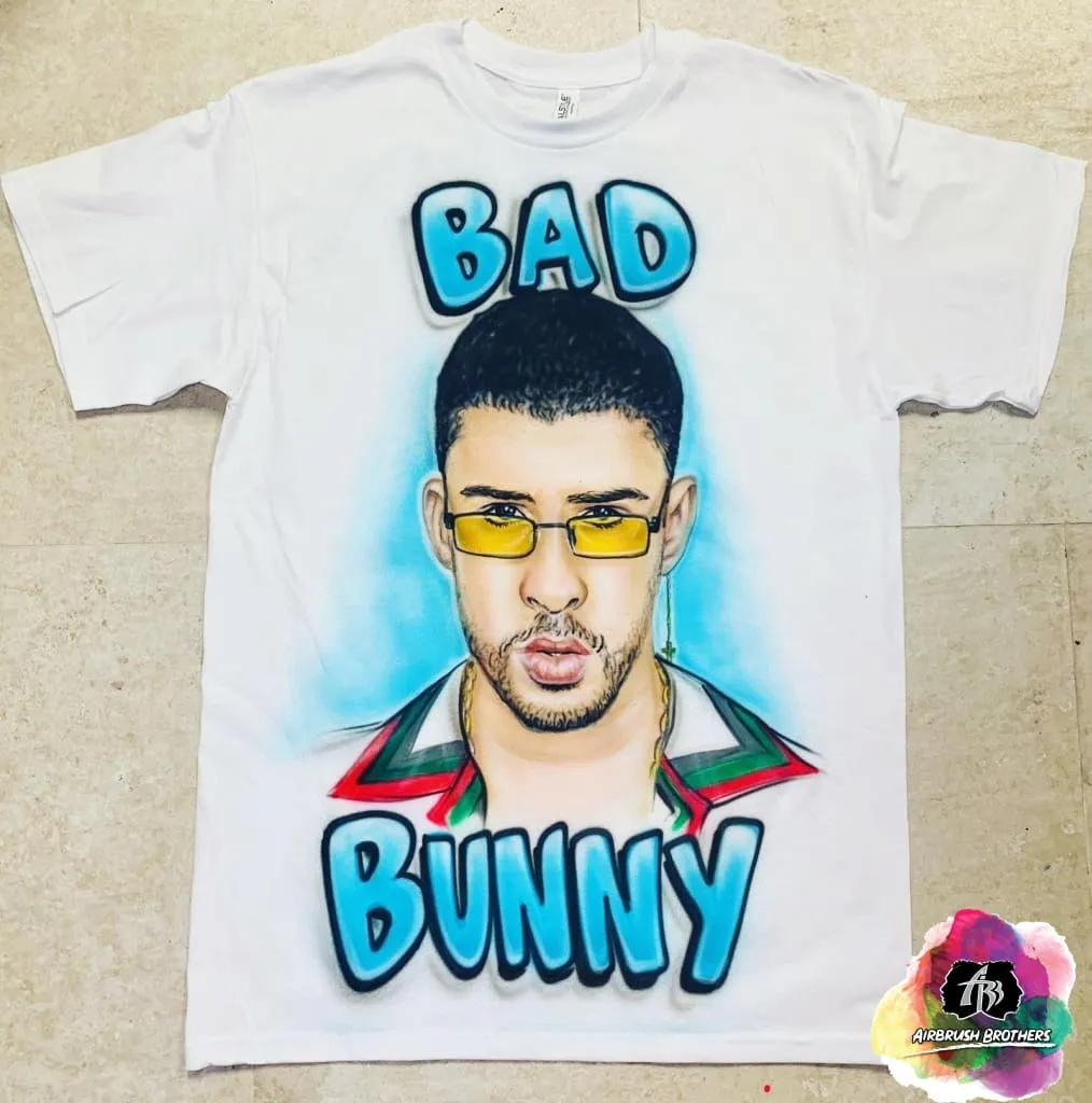 Airbrush Bad Bunny Shirt Design