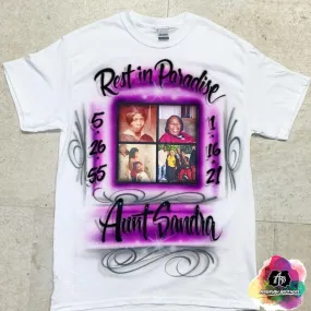 Airbrush Rest In Paradise Aunt Shirt Design