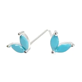 Aker Turquoise Silver Stud Earrings