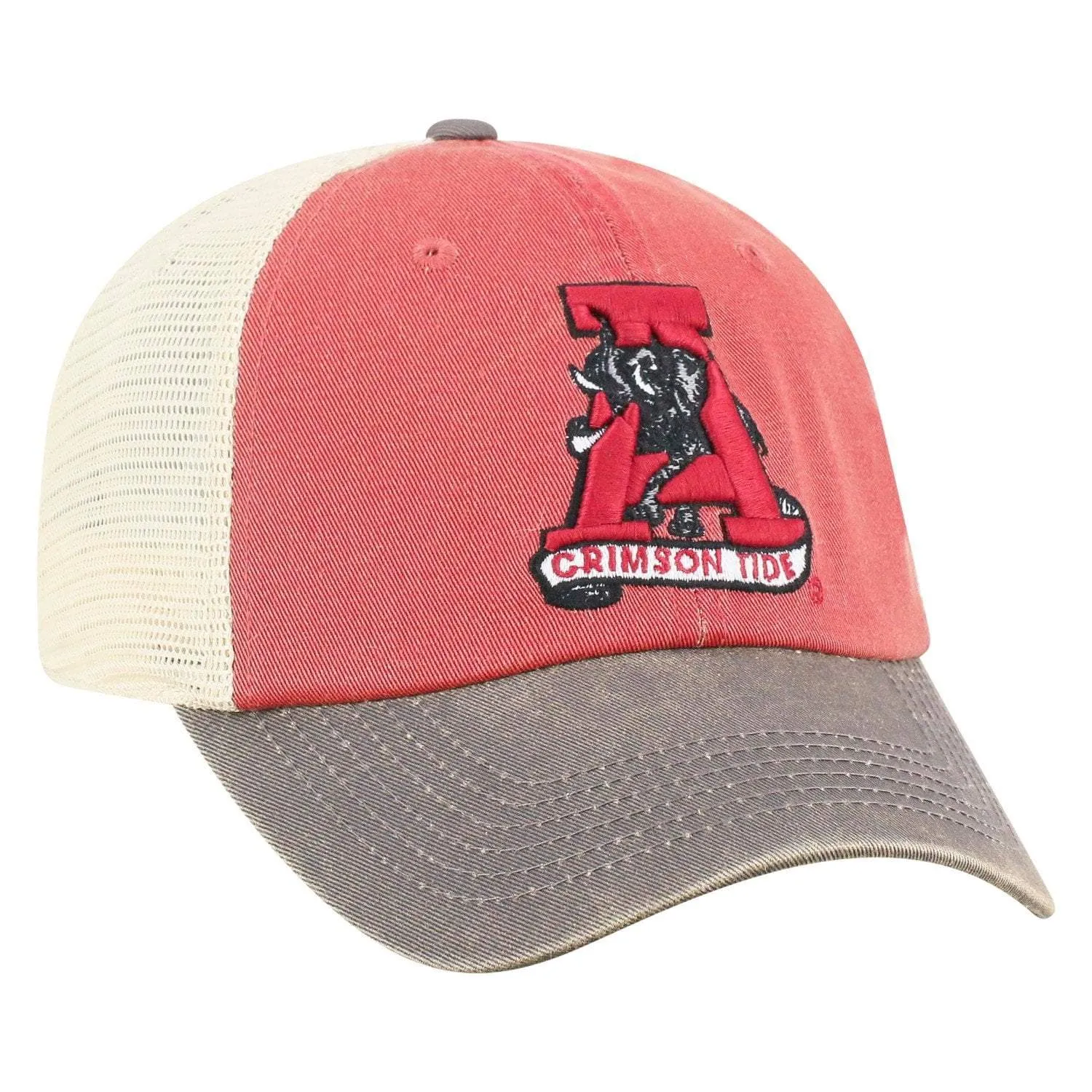 Alabama Crimson Tide TOW Red Offroad Retro Vault Logo Mesh Adj Hat Cap