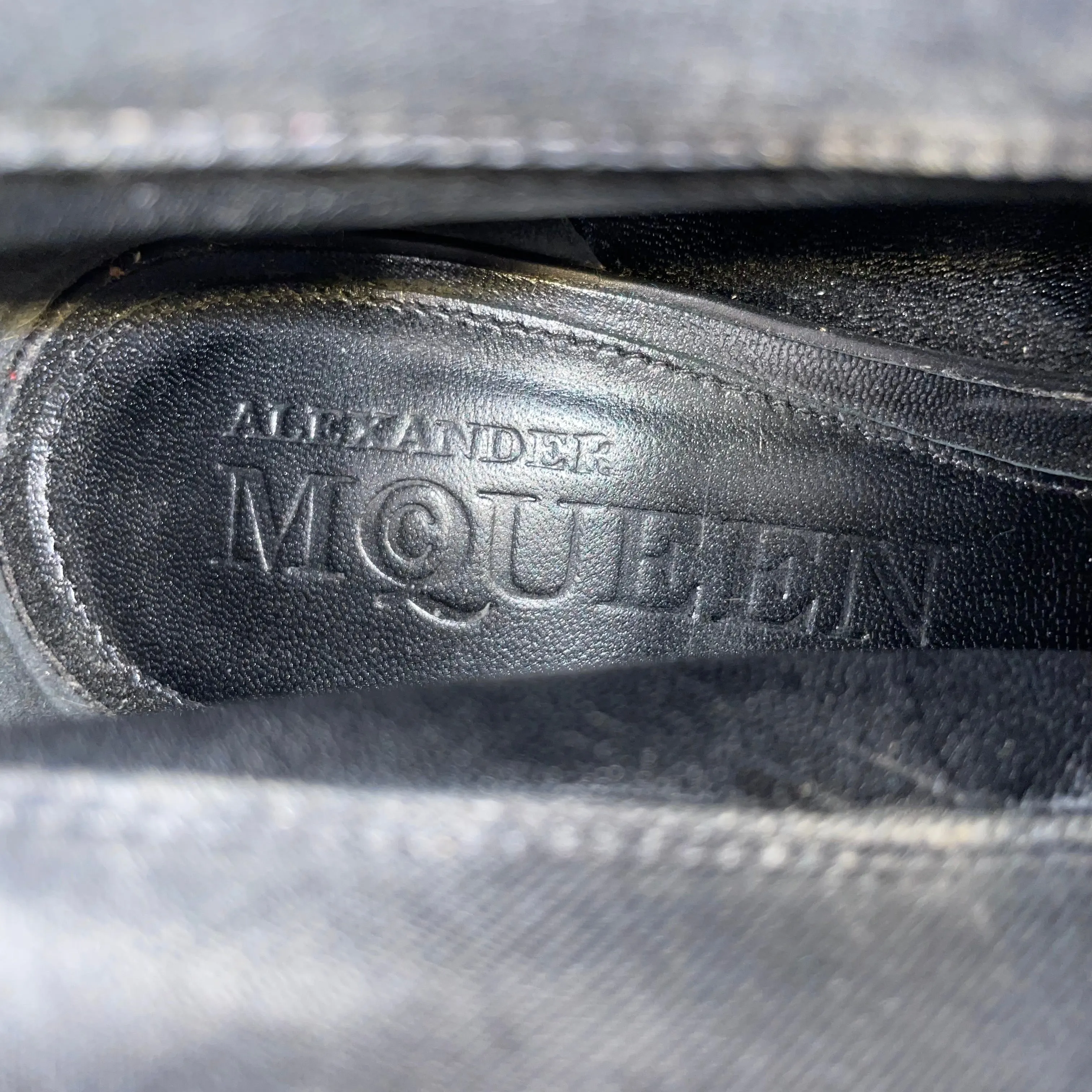 Alexander McQueen/Heels/US 7/Cotton/BLK/Open-Toe/Grommets and Front Zip