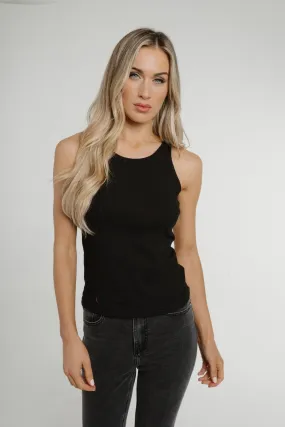 Ally Round Neck Vest Top In Black