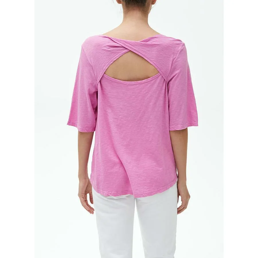 Alora Elbow Sleeve Twist Back Top