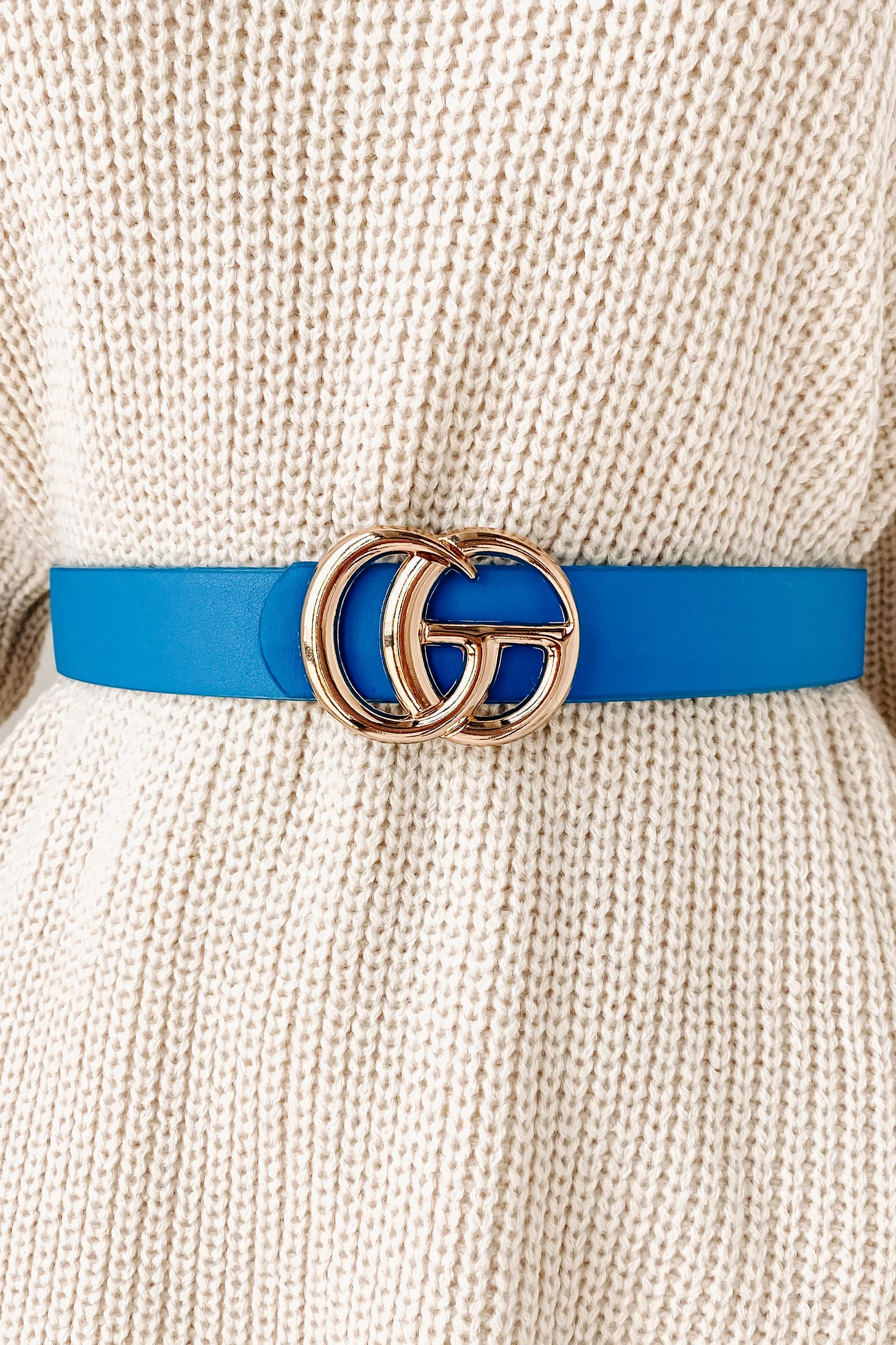 Always Noticed Faux Leather Belt (Blue)