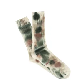 Anonymous Ism Scatter Dye Crew Socks Khaki Melange - ONE SIZE