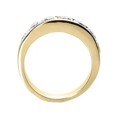 APOLLO Men's Diamond Wedding Ring Round Cut Channel Set in 14K Gold 2 Carat 30 Pointer E Color VS1 Clarity By Mike Nekta NYC Size 12