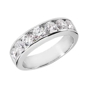 APOLLO Men's Diamond Wedding Ring Round Cut Channel Set in 14K Gold 2 Carat 30 Pointer E Color VS1 Clarity By Mike Nekta NYC Size 12