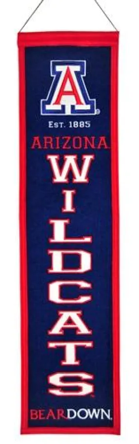 Arizona Wildcats Winning Streak Past Mascots Wool Heritage Banner (8"x32")