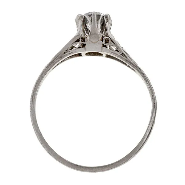 Art Deco Diamond Engagement Ring, RBC 0.40ct.