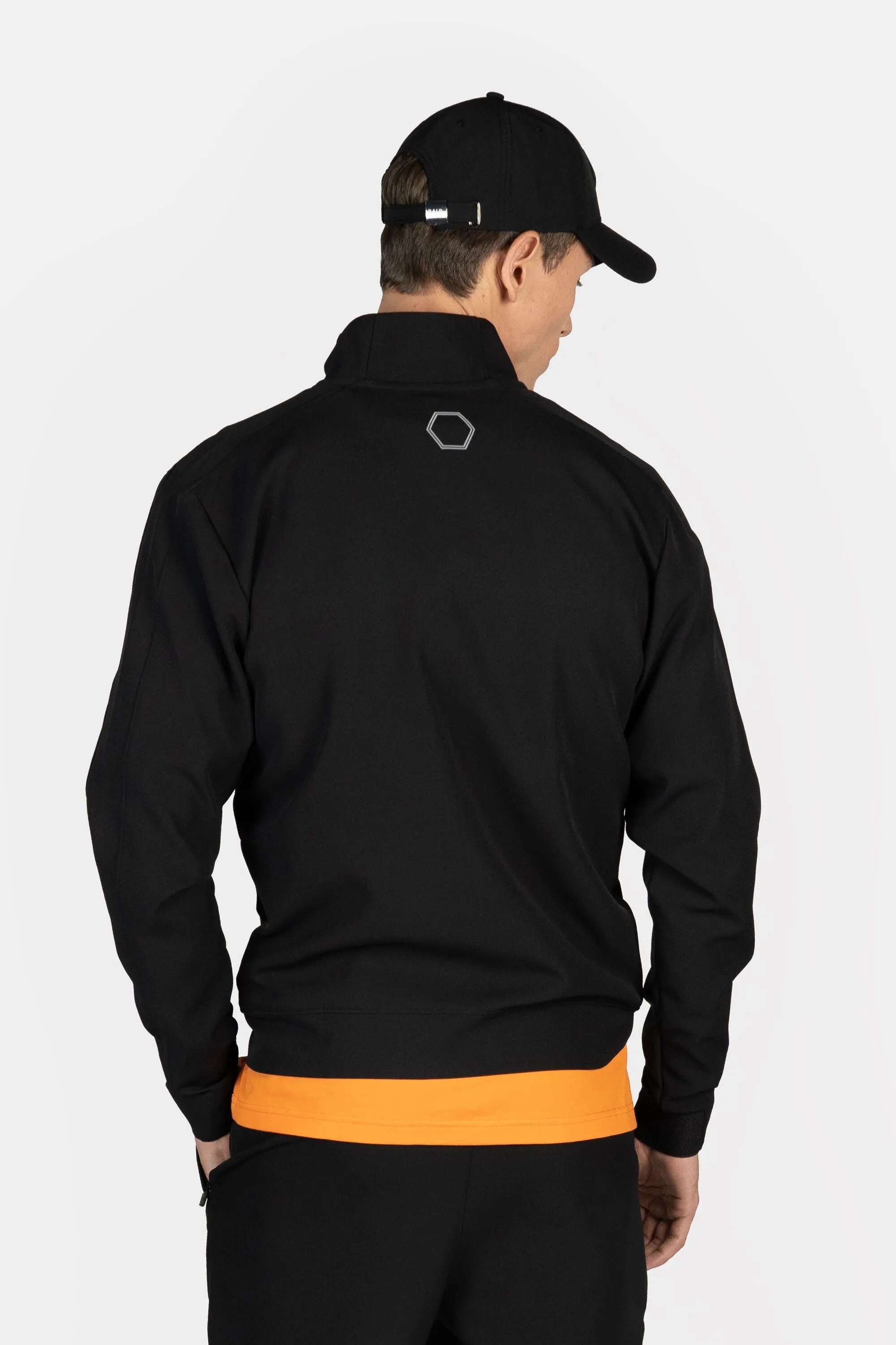 Athletic Slim Fit Track Jacket Jet Black