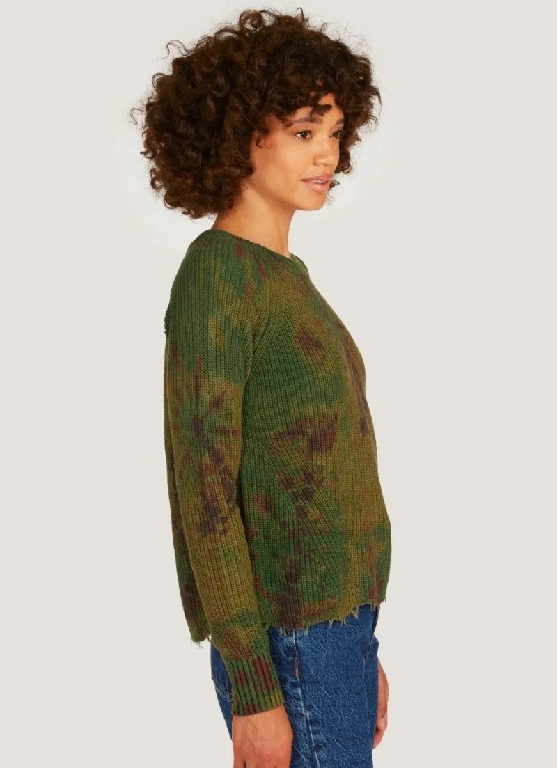 Autumn Cashmere - Tie Dye Scallop Edge Shaker Crew