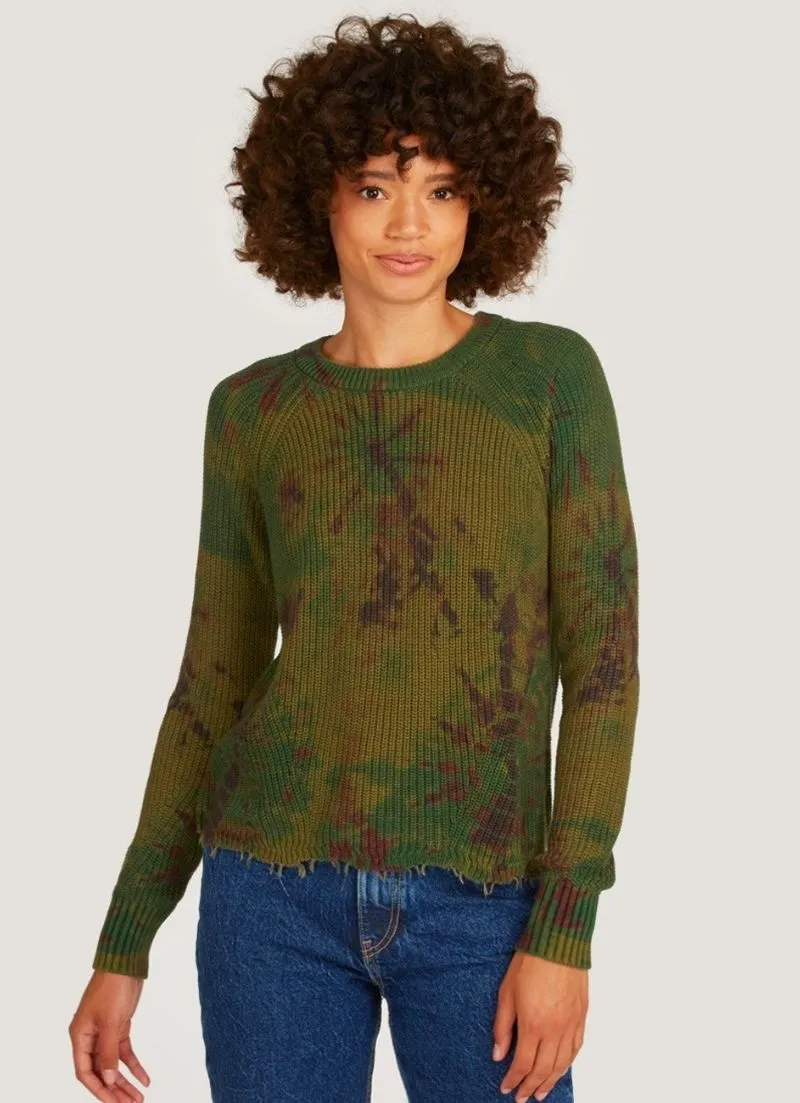 Autumn Cashmere - Tie Dye Scallop Edge Shaker Crew