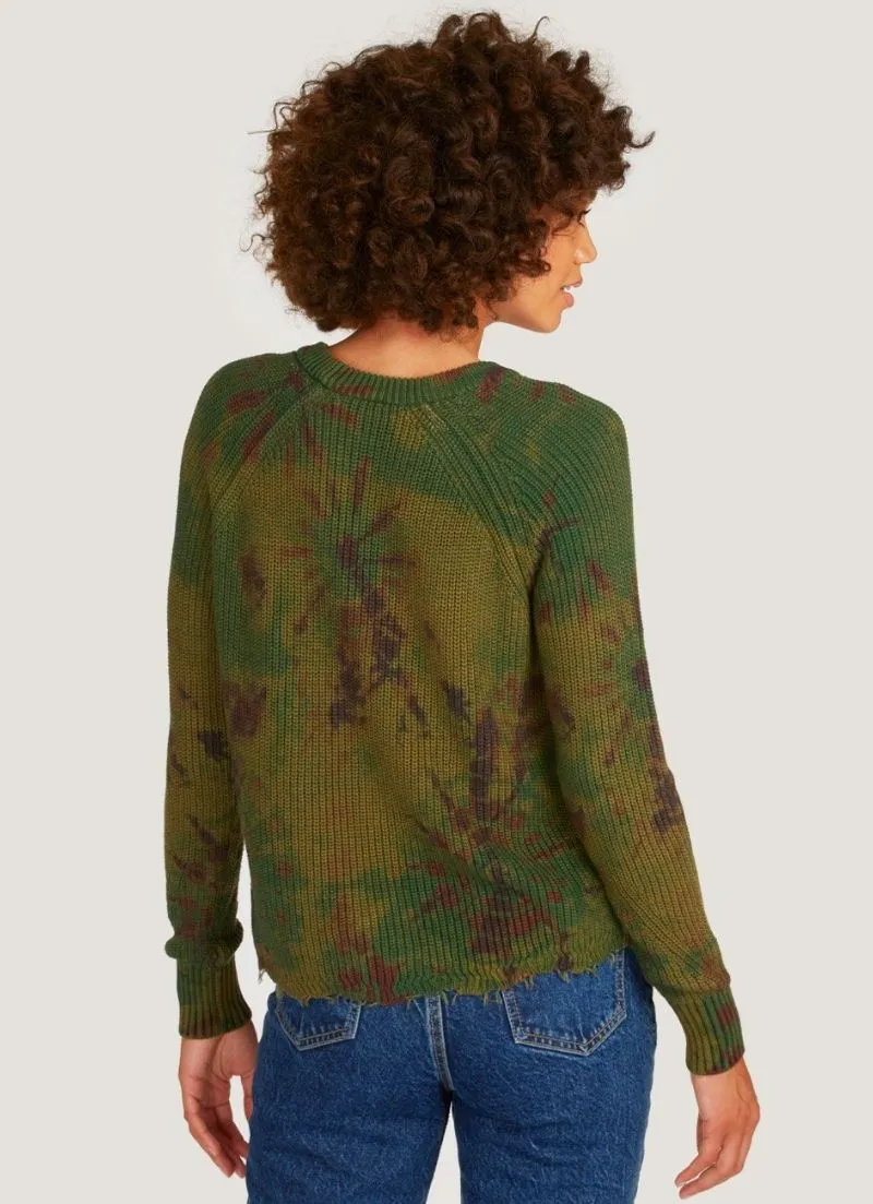 Autumn Cashmere - Tie Dye Scallop Edge Shaker Crew