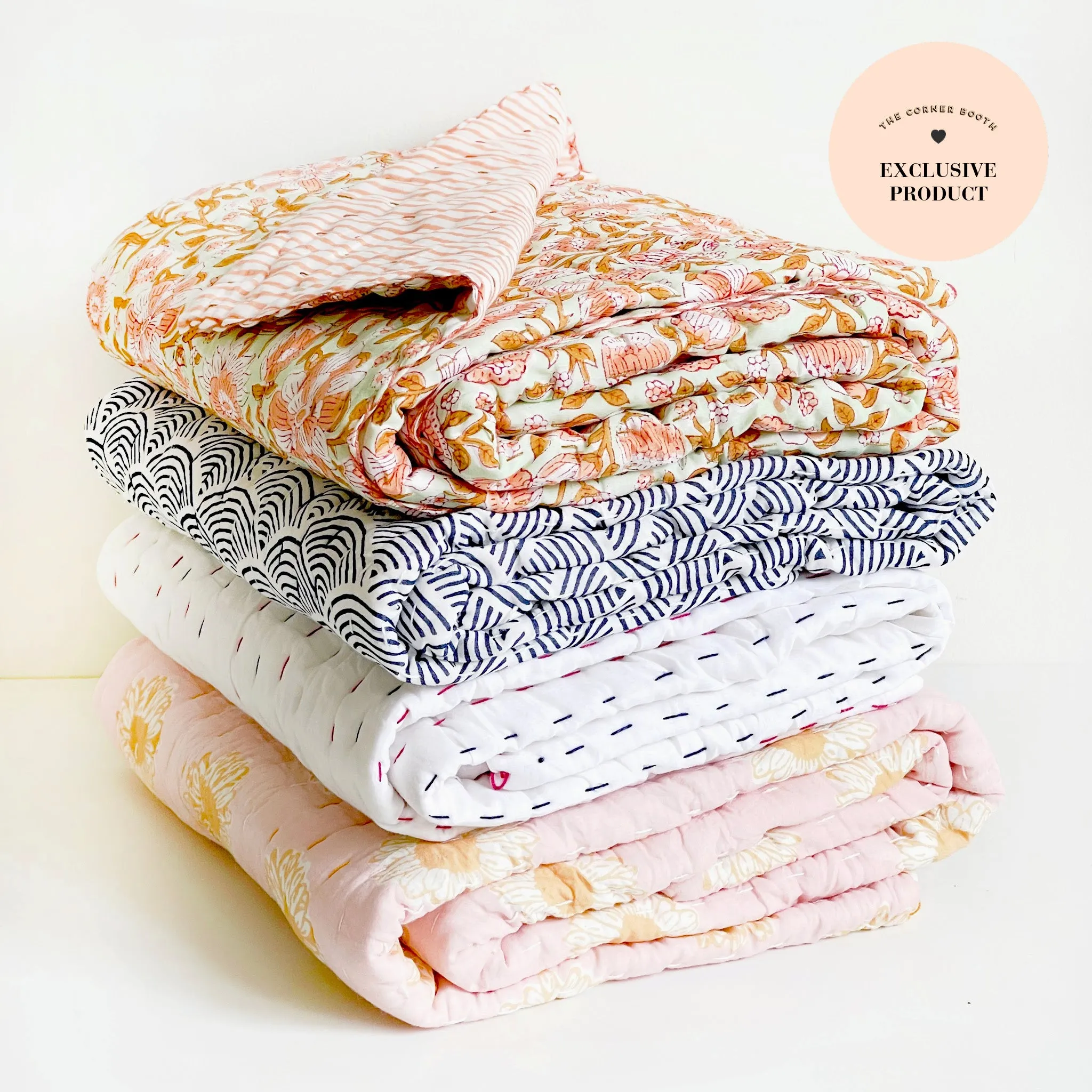 Baby Cot Cotton Quilted Throw in Arches