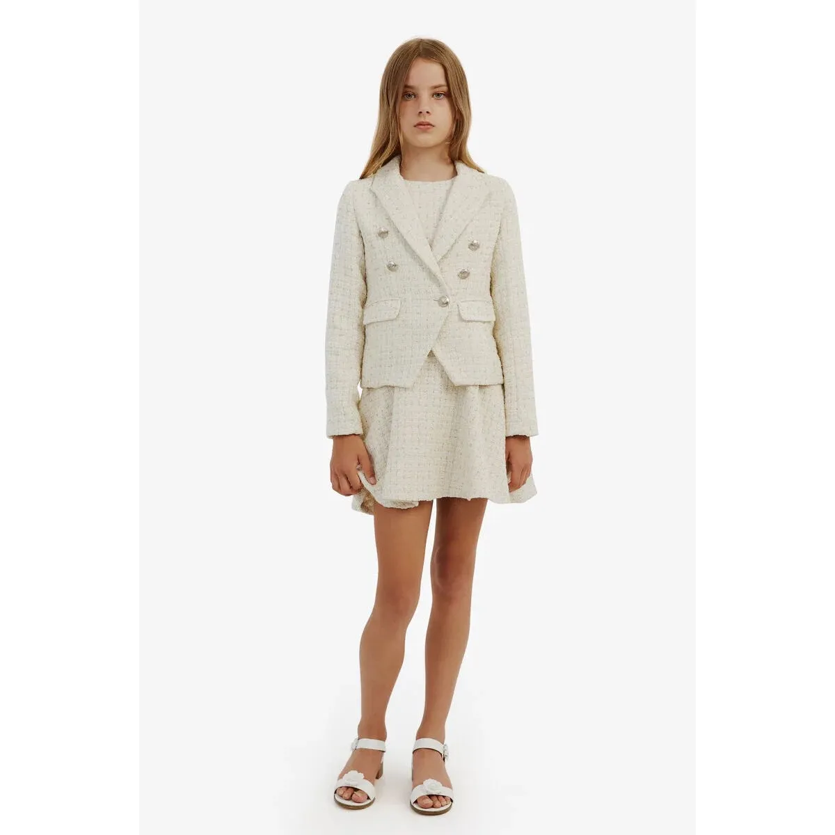 Bardot Junior Roma Boucle Blazer - Ivory Boucle