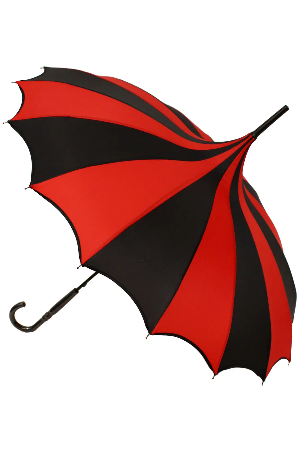 Batwing Pagoda Umbrella [BLACK/RED STRIPED]