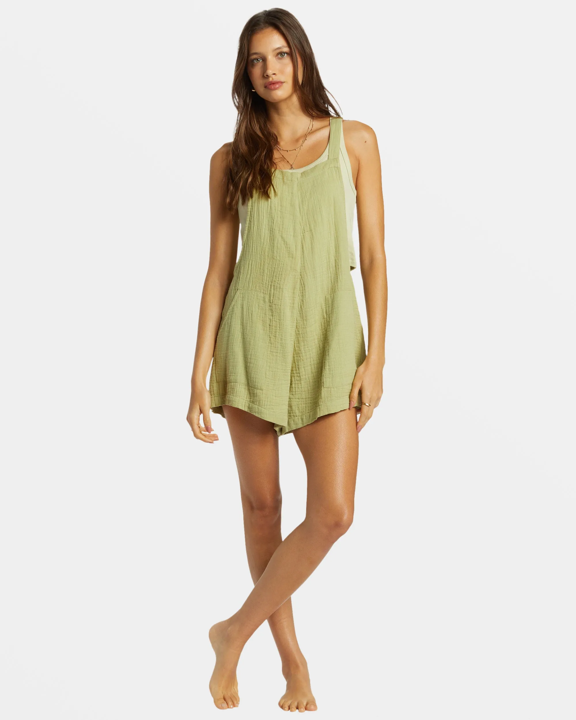 Beach Crush Romper - Avocado