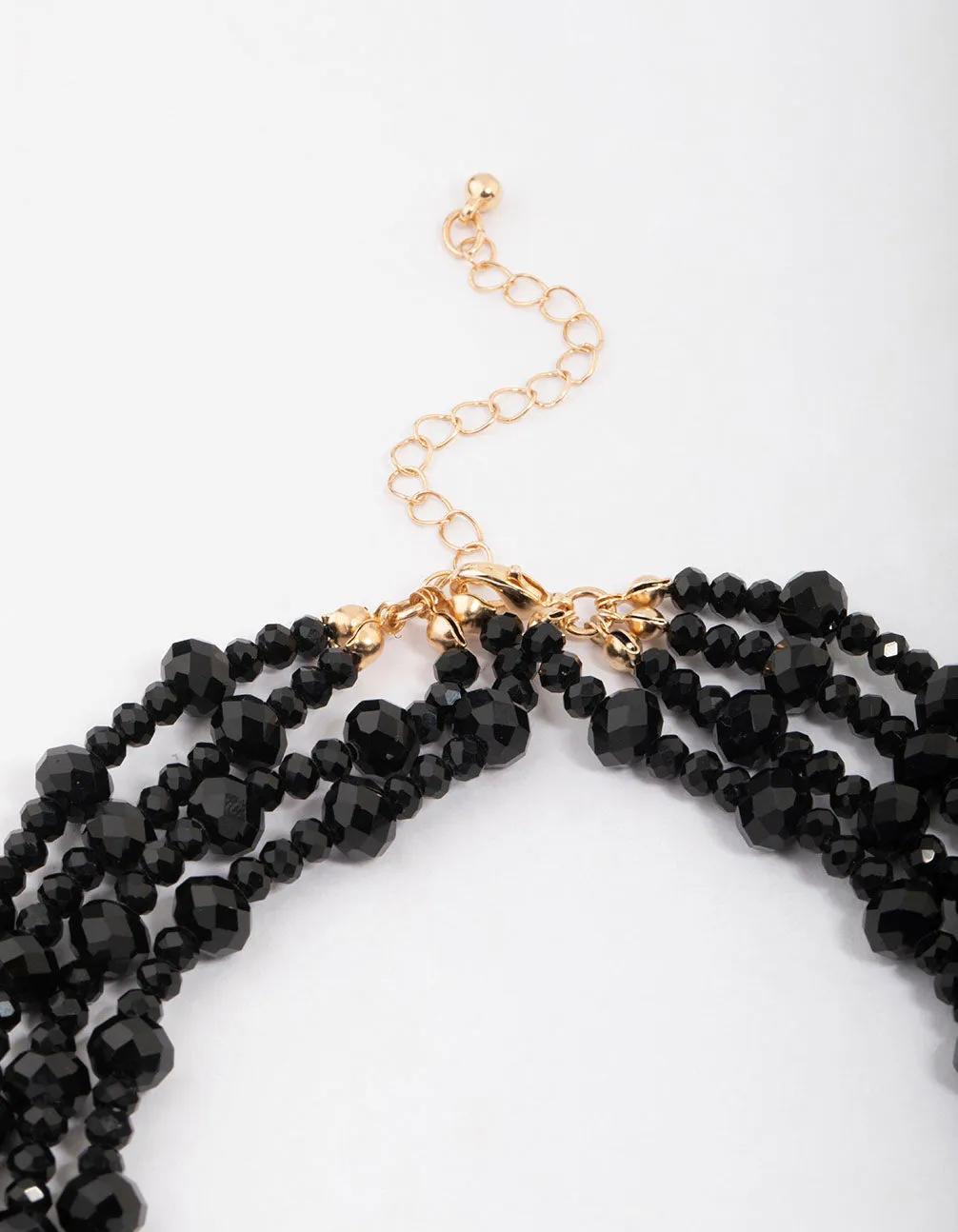 Black Beaded Layered Necklace