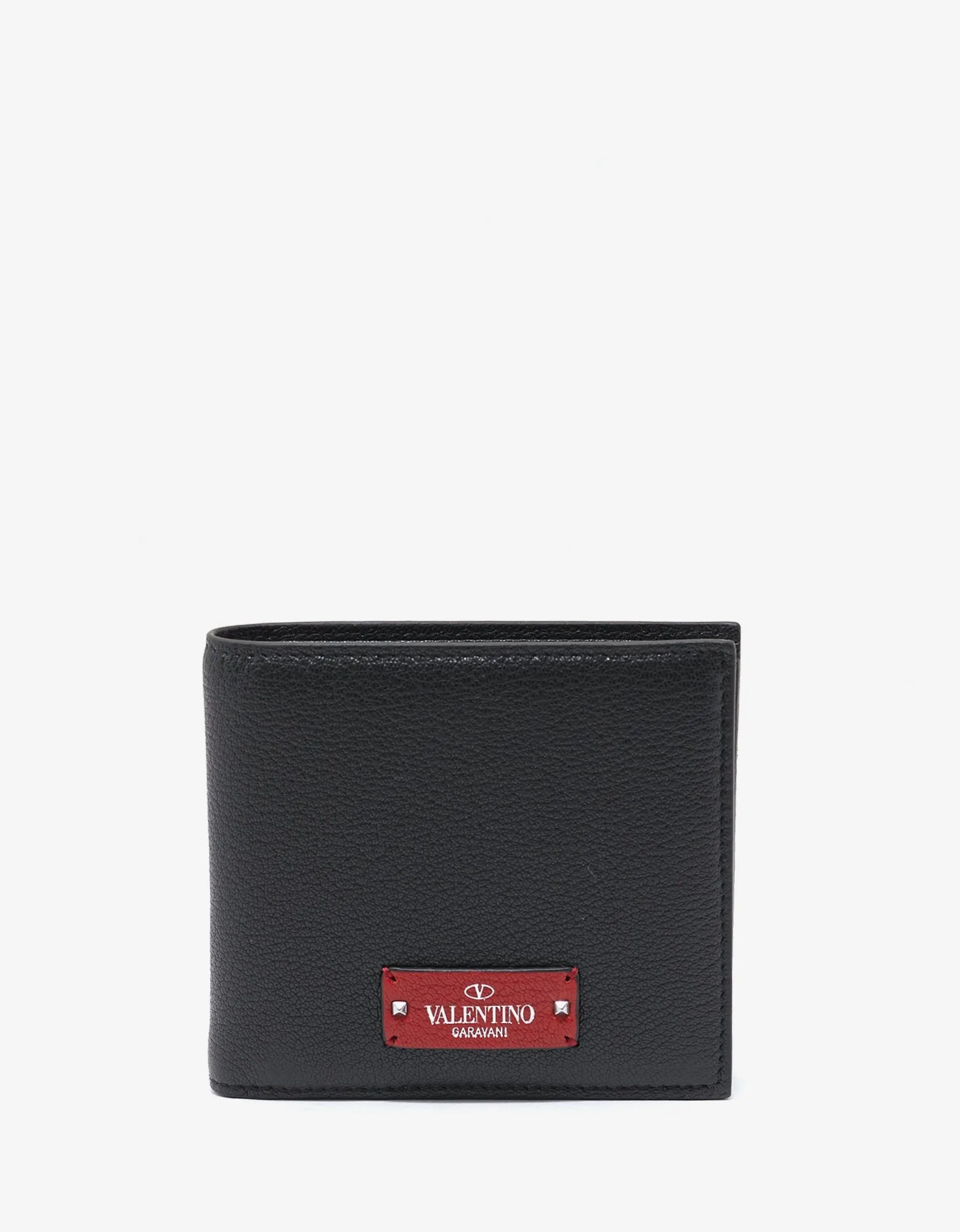 Black Grain Leather Billfold Wallet