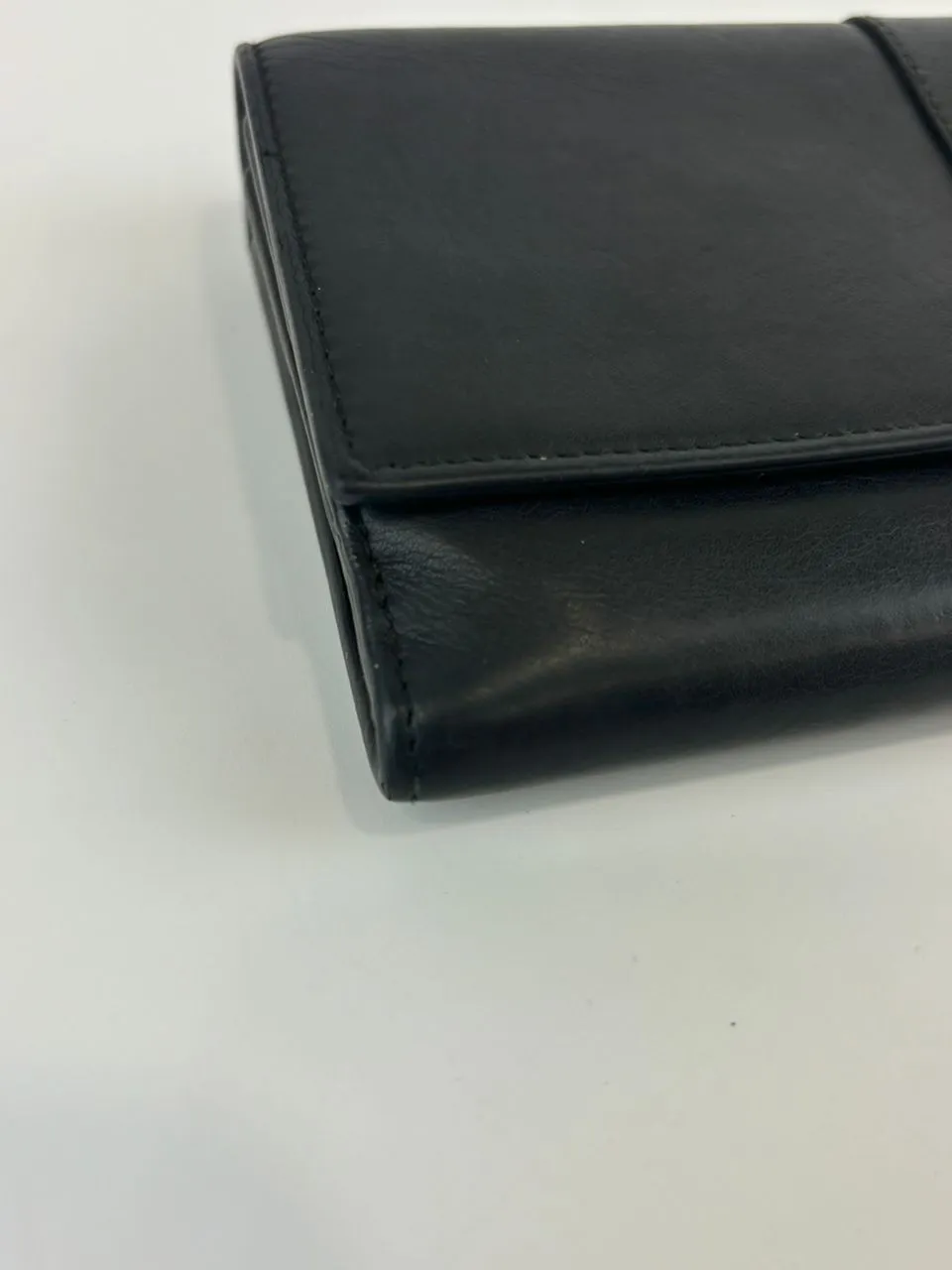 Black Leather Chyc Continental Wallet