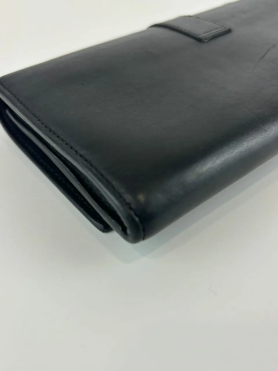 Black Leather Chyc Continental Wallet