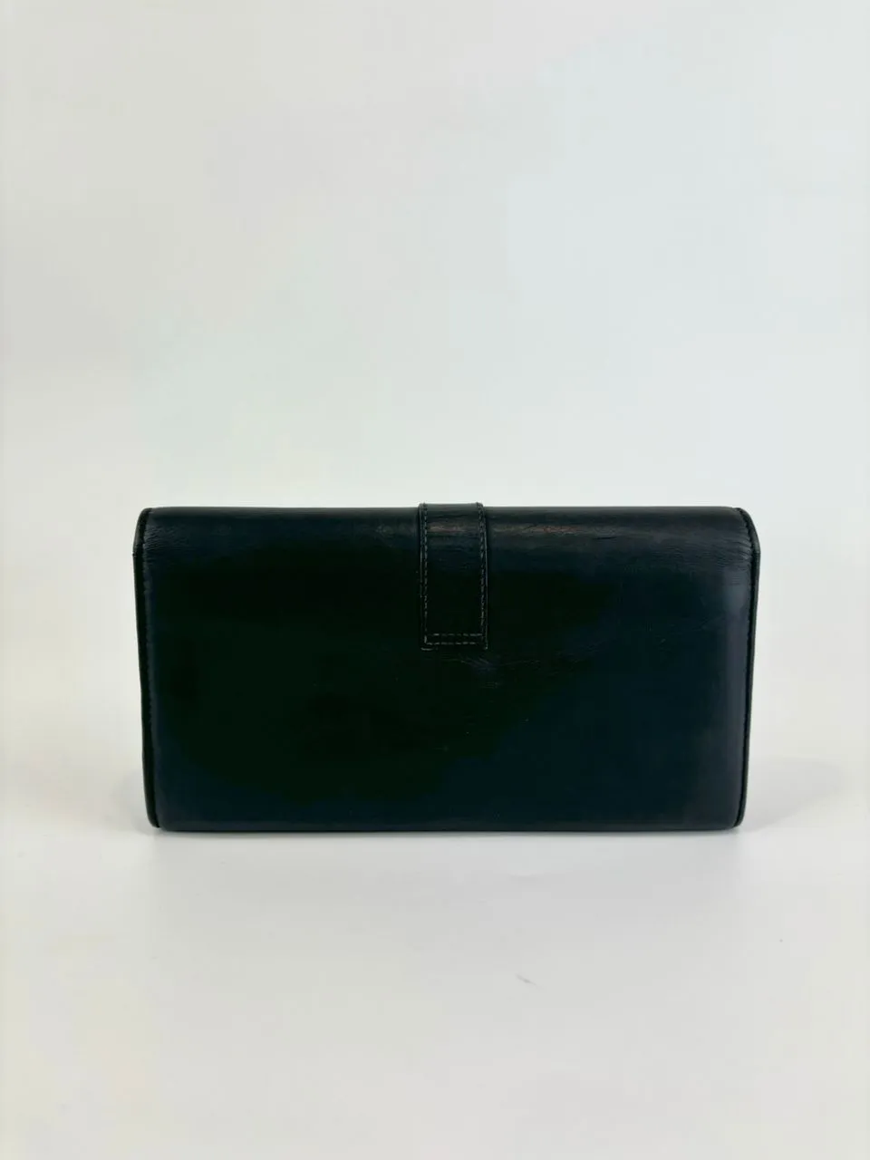 Black Leather Chyc Continental Wallet