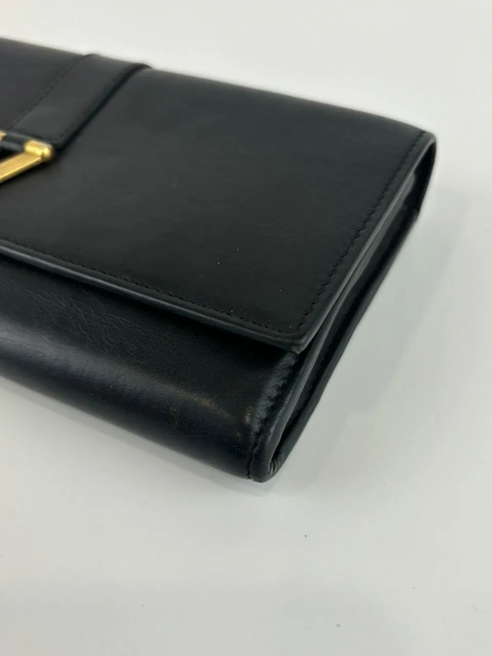 Black Leather Chyc Continental Wallet