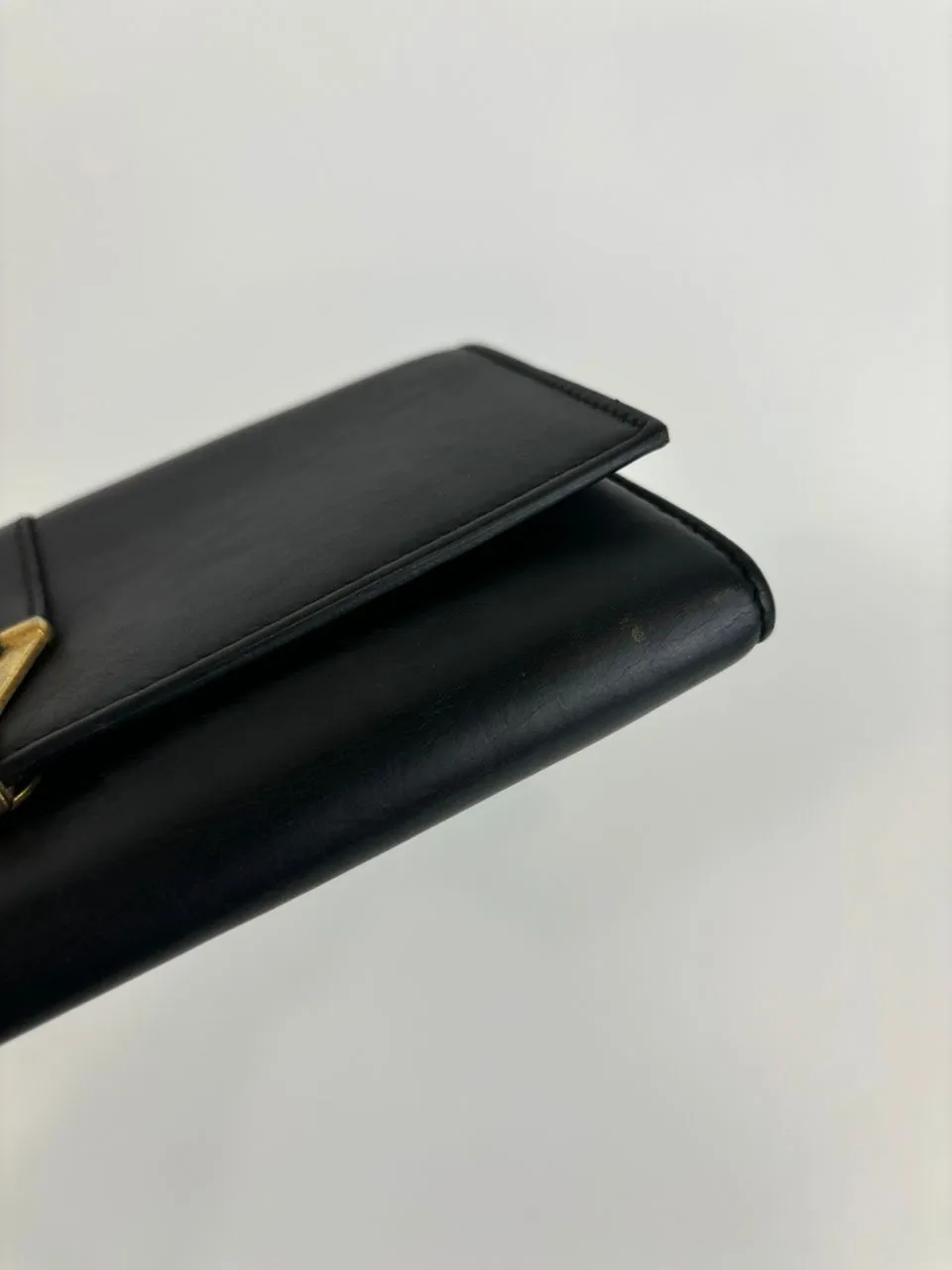 Black Leather Chyc Continental Wallet