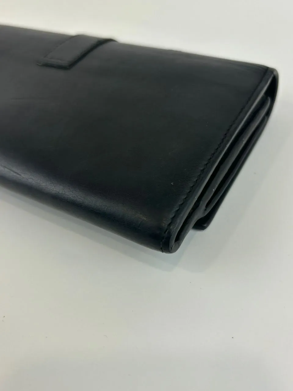 Black Leather Chyc Continental Wallet