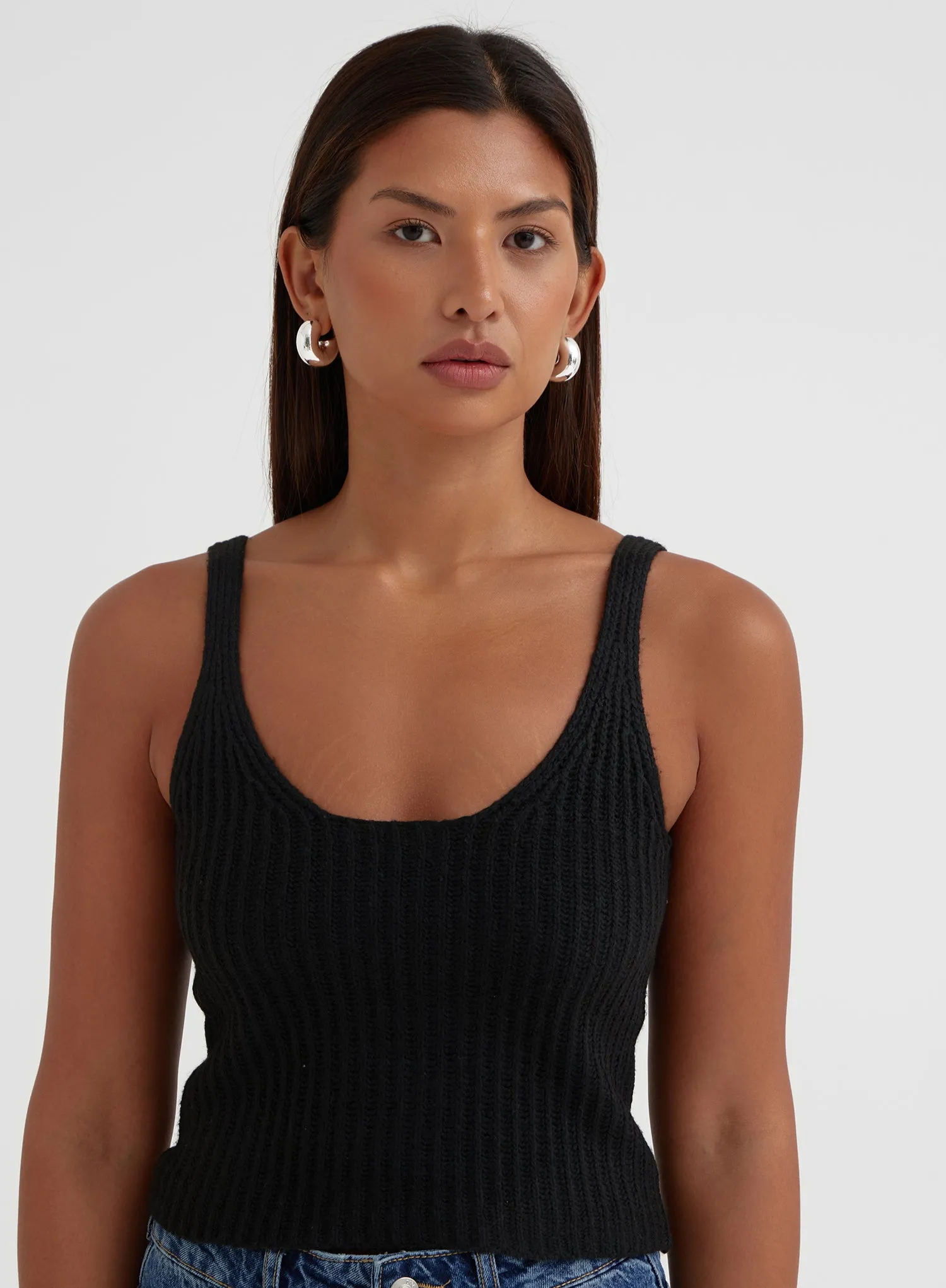 Black Slouchy Knitted Vest And Jumper - Tiana