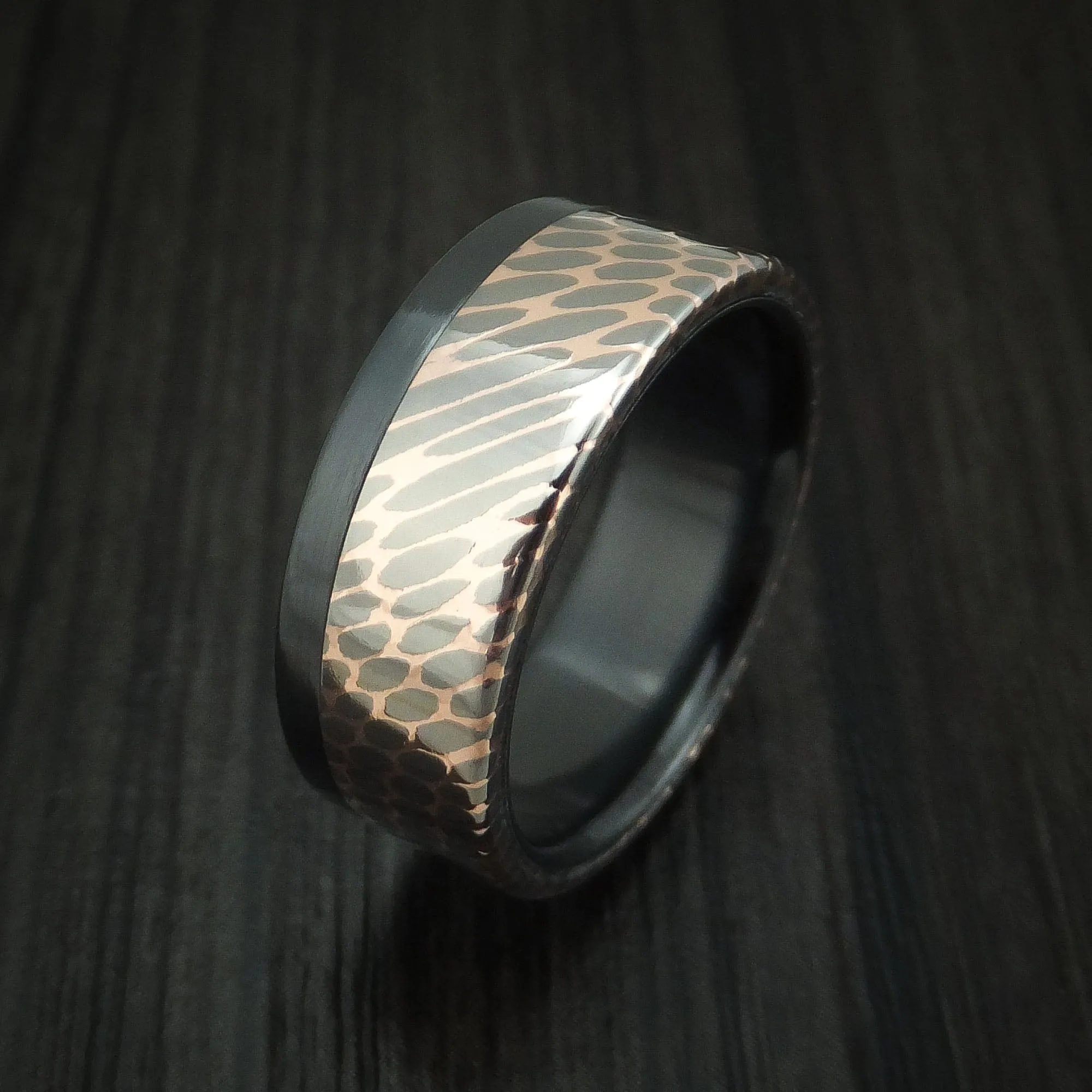 Black Titanium and Superconductor Off-Set Men's Ring Custom Made Band