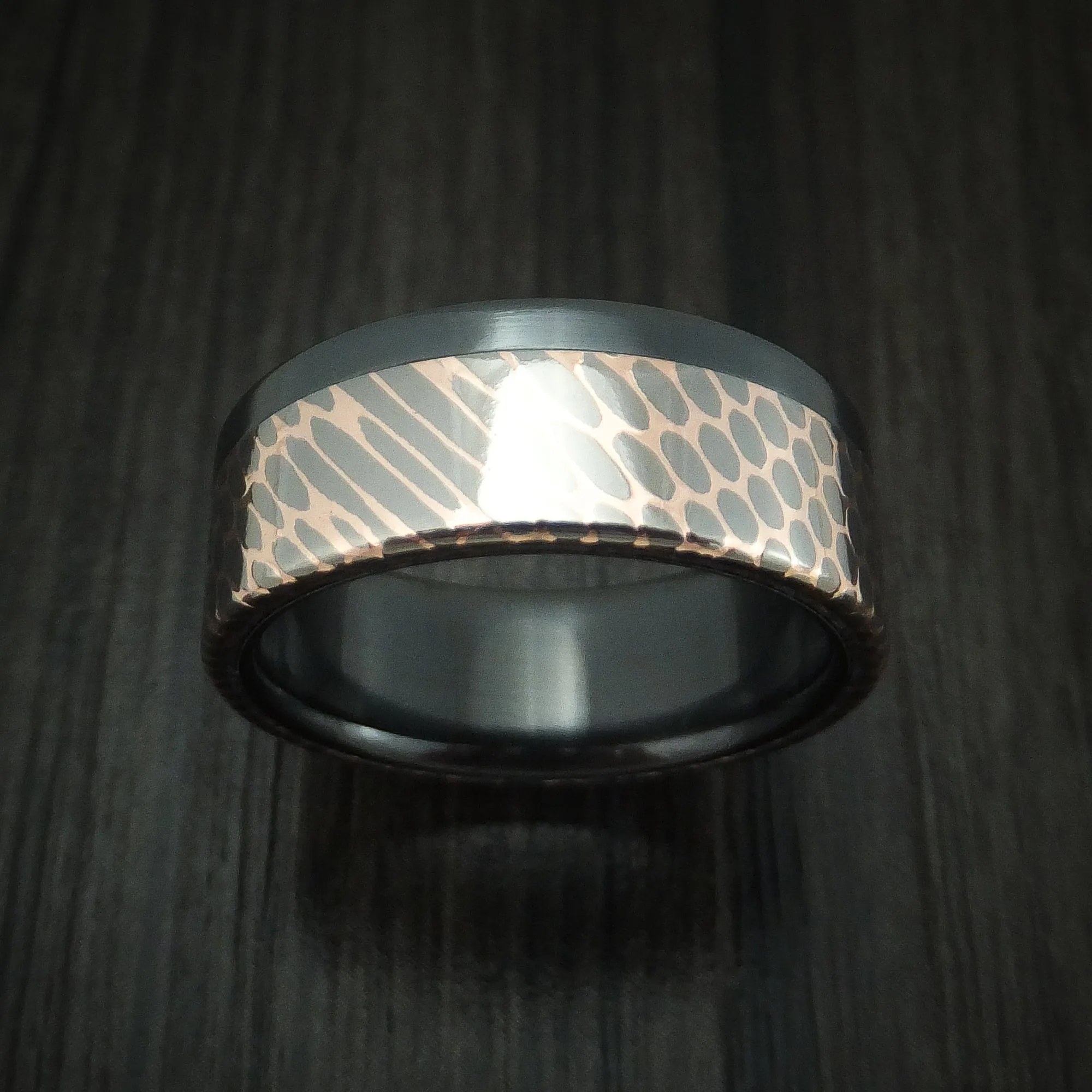 Black Titanium and Superconductor Off-Set Men's Ring Custom Made Band