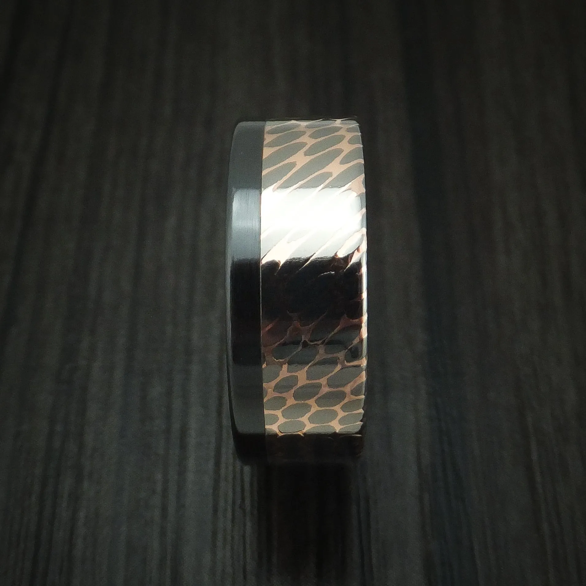 Black Titanium and Superconductor Off-Set Men's Ring Custom Made Band