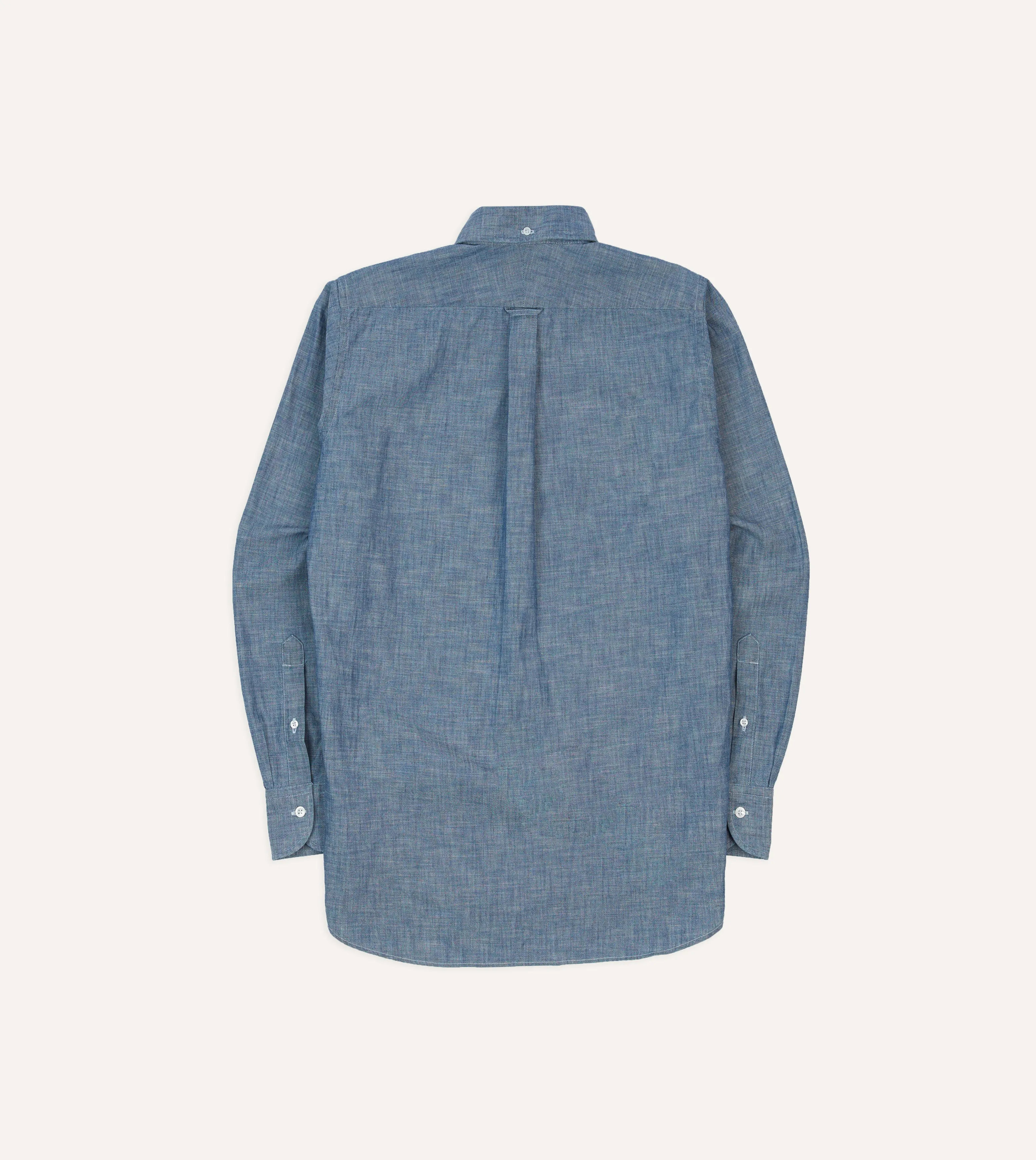 Bleach Blue Cotton Chambray Button-Down Popover Shirt