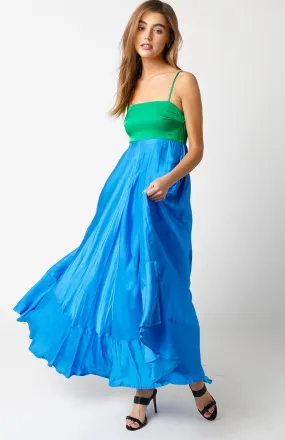 Blue and Green Maxi Dress