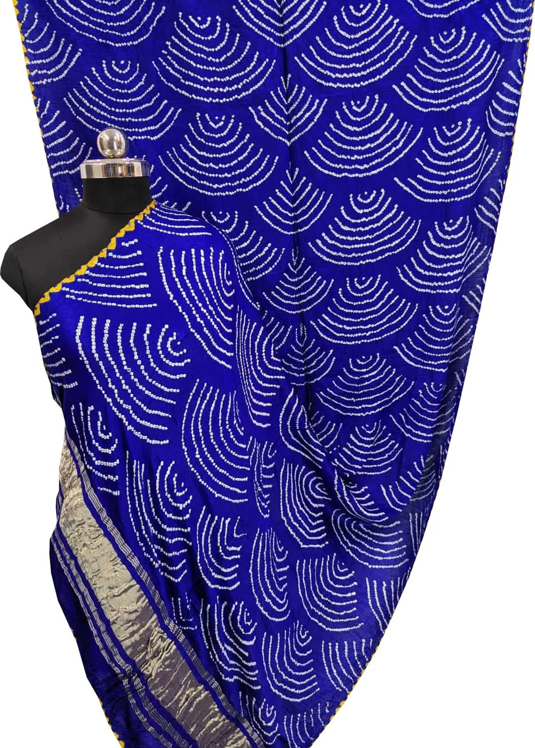 Blue Bandhani Gajji Silk Dupatta - Elegant and Luxurious