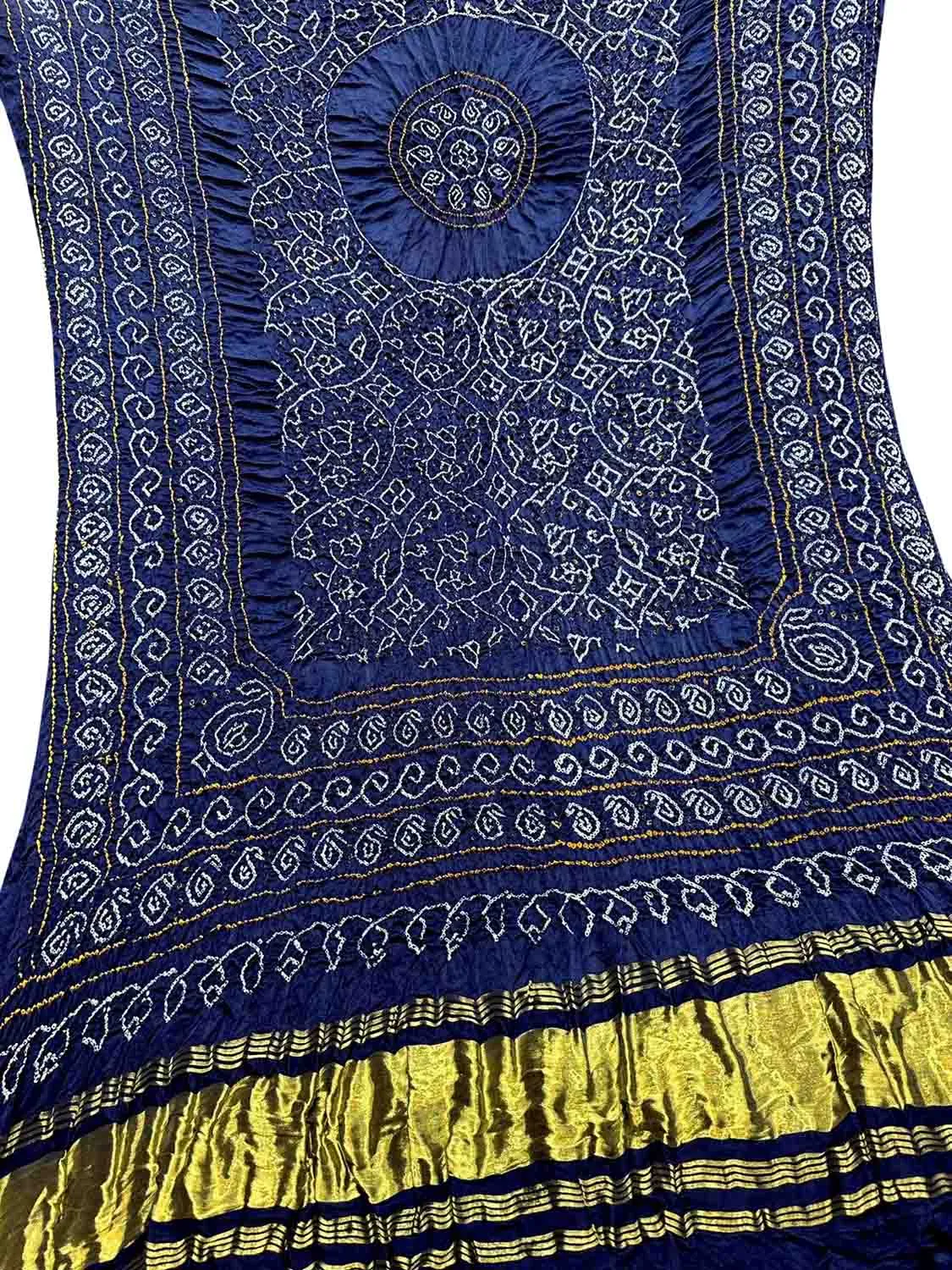 Blue Bandhani Gajji Silk Dupatta - Pure Elegance