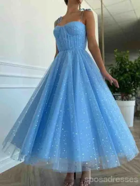 Blue Spaghetti Straps Short Homecoming Dresses,Cheap Short Prom Dresses,CM919