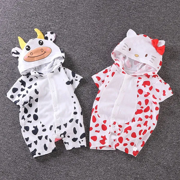 Boys And Girls Character Hooded Rompers